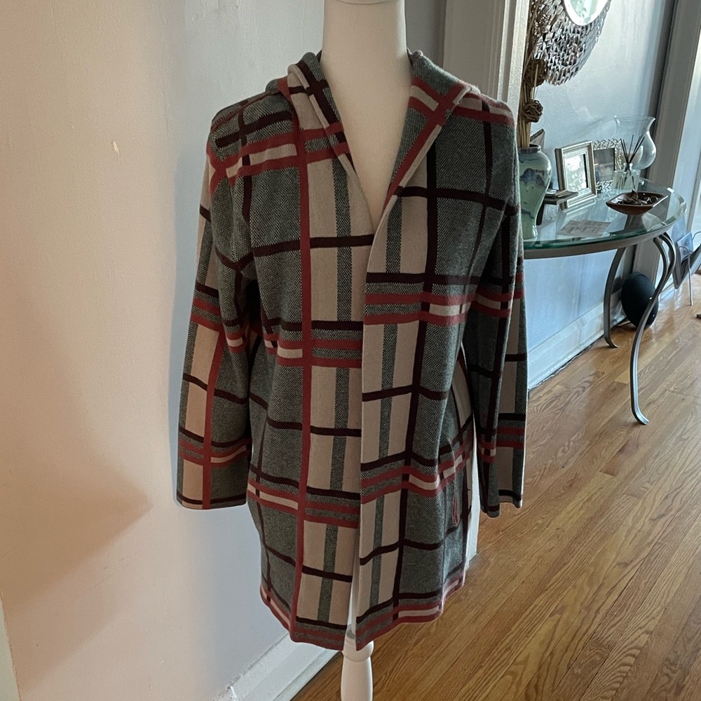 Bobeau Vedic open hooded cardigan